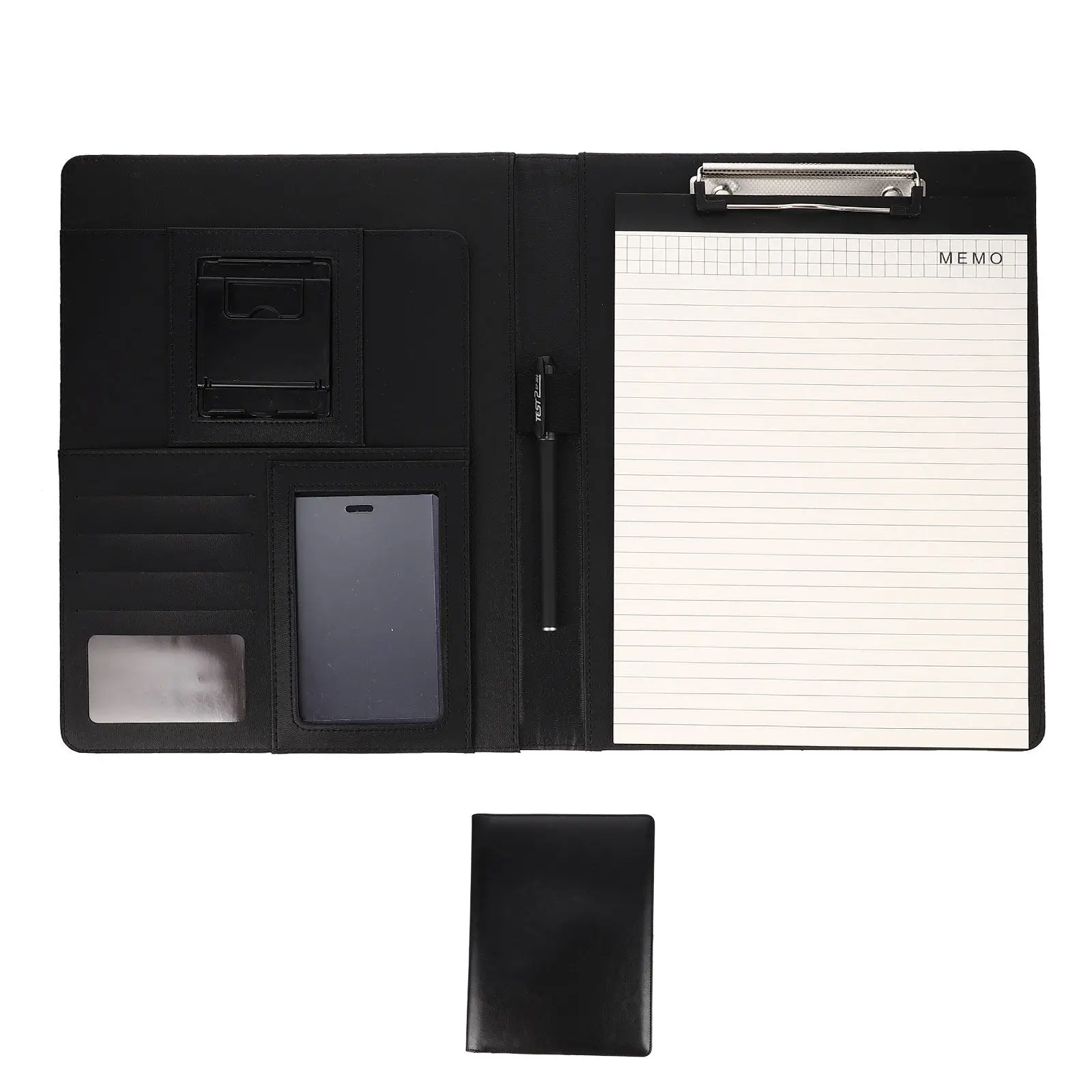 premium-pu-document-folder-zipper-file-organizer-a4-size-office-storage-portable-phone-holder