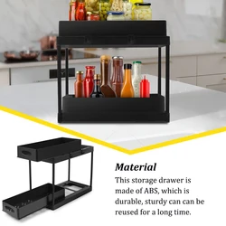 Sliding Storage Drawer Under Sink Seasoning Jar Organizer Basket Wardrobe Drawers Corner Shelf for Household Restaurant