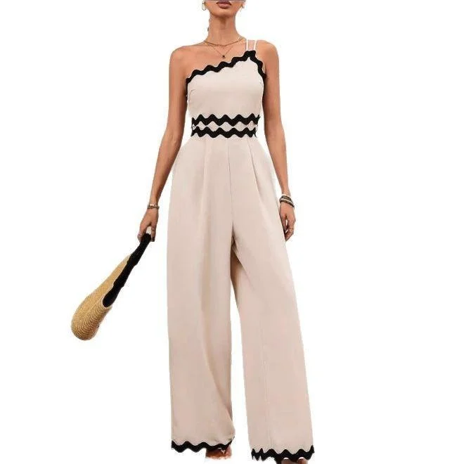 Cleanfit été couleur Pure dentelle garniture épissure coupe ajustée enveloppement poitrine salopette pantalon taille haute sans Sve t-shirt fibre d'acétate Dr