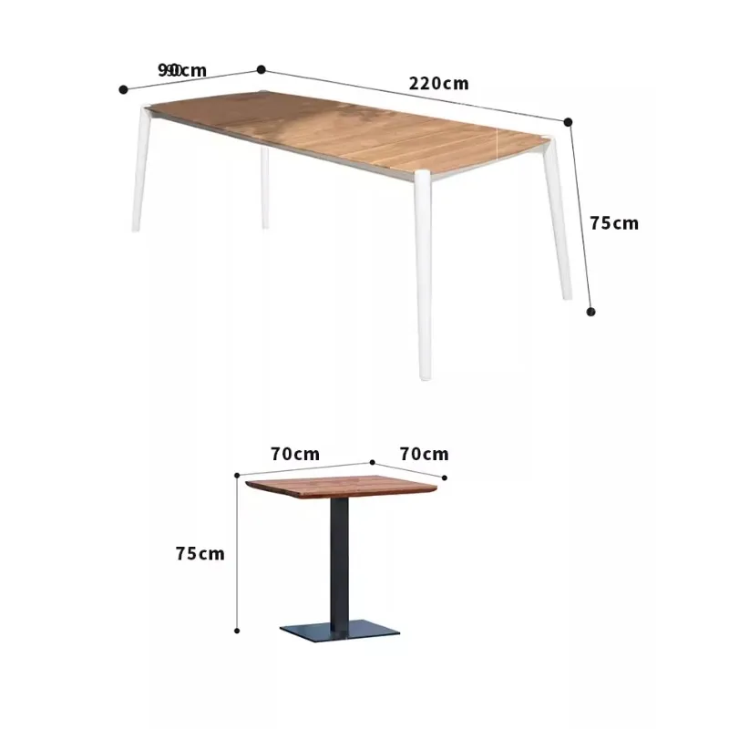 

Outdoor tables and chairs plastic wood courtyard anti-corrosion wood waterproof sunscreen