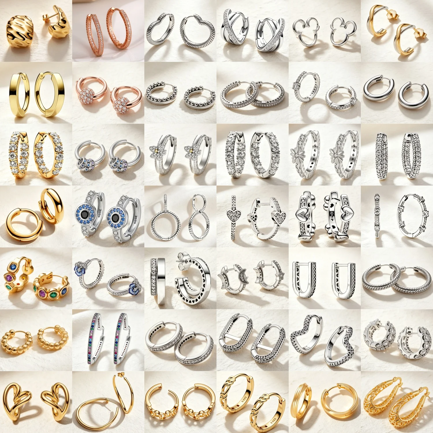 Pendientes de Plata 925 con Doble Aro y Mariposa, Compatibles con Charms Originales, Joyería Fina DIY, Regalo para Mujer, Accesorios para Creación de Joyas