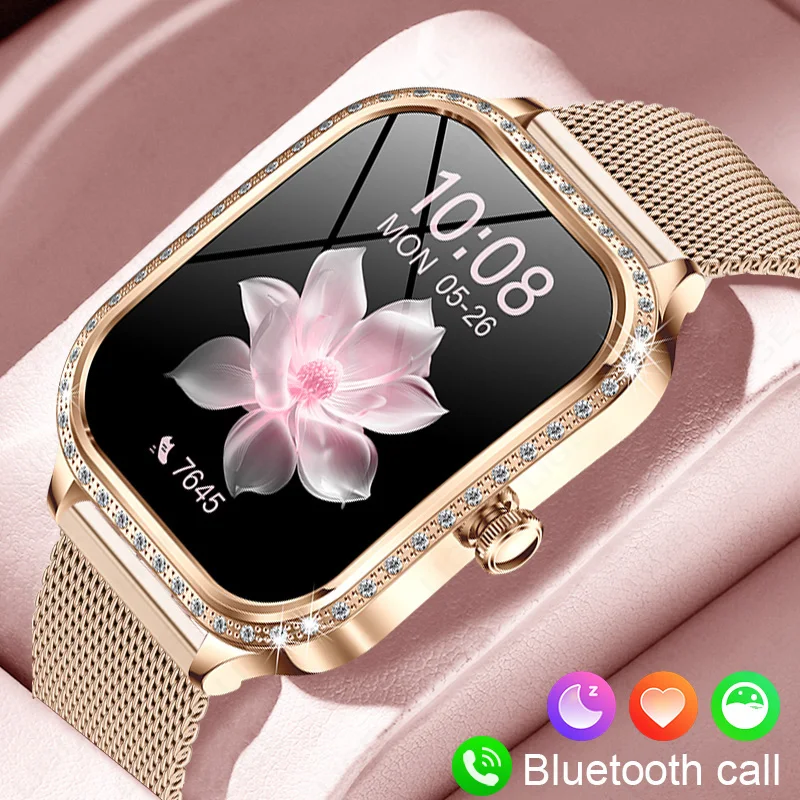 2026 Fashion Women Smart Watch Bluetooth Call Custom Watch Face Fitness Tracker IP68 Waterproof Smartwatch Woman for Android IOS