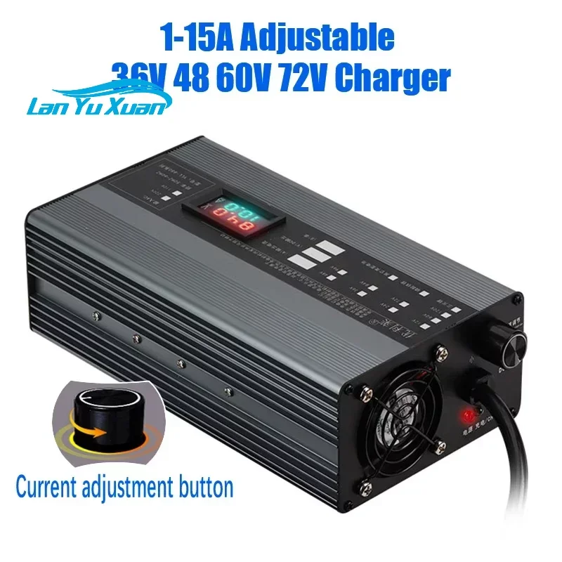 

1- 15A adjustable charger 36V 48V 60V 72V 54.6V 58.V 84V 73V 67.2V 42v 43.8V 14S 58.8V 10A 87.6v 88.2v