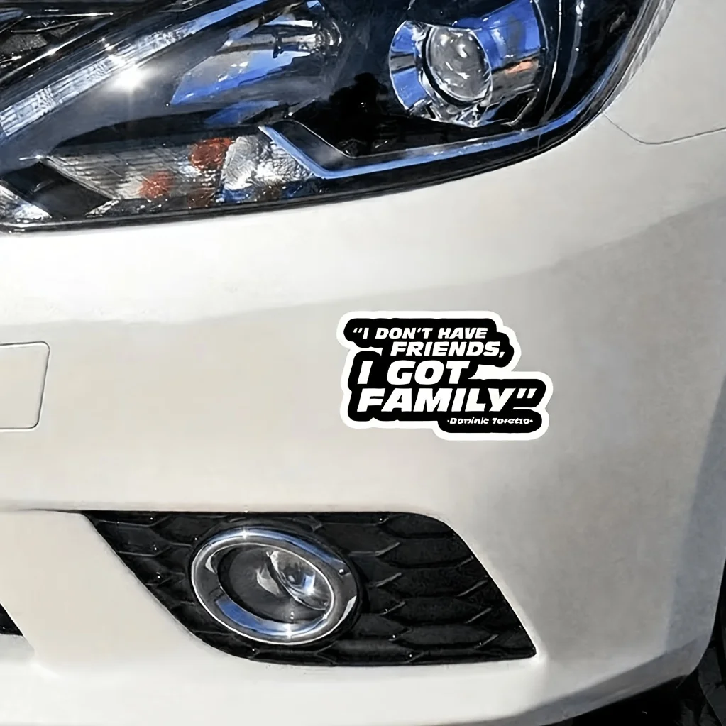 Vinyl Matte Fast And Furious Inspired Car Decal, Cartoon Pattern, Self-Adhesive Waterproof Single Use with Dominic Toretto Quote