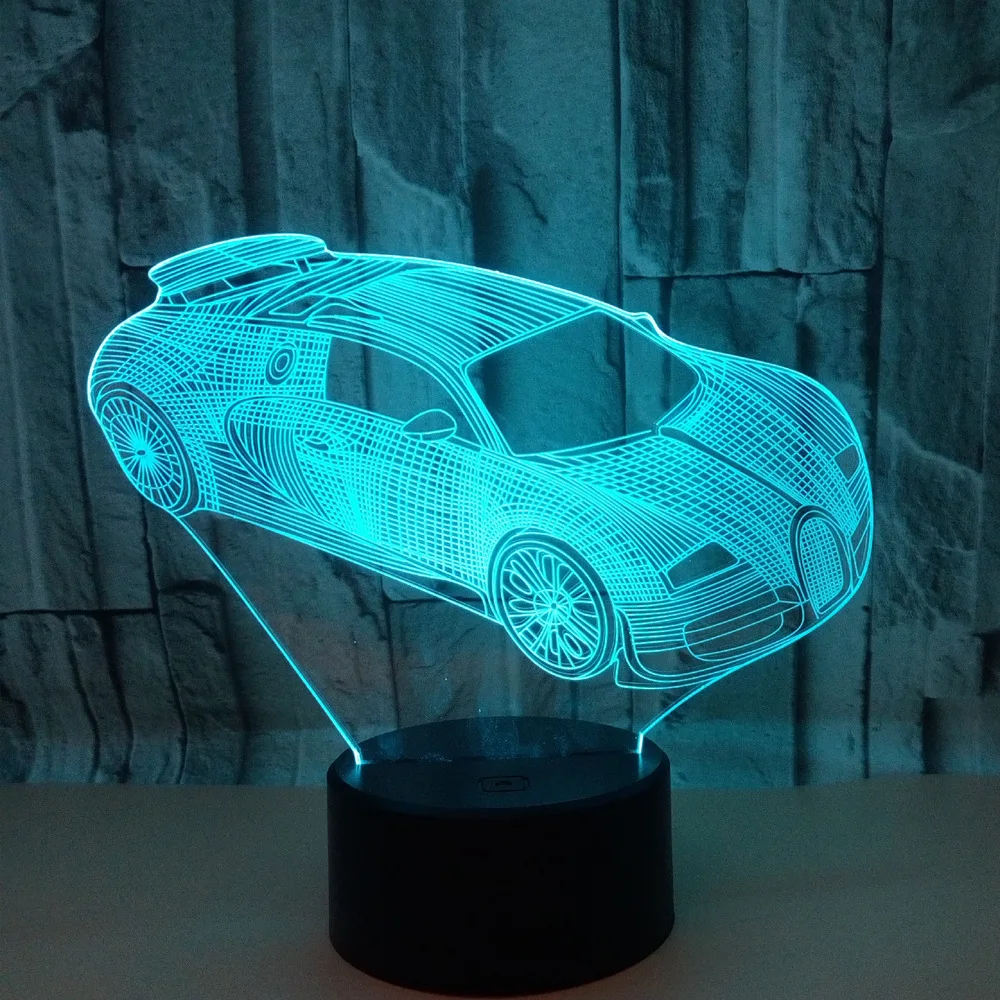 New Sports Car 3d Night Lamp Remote Control Table Lamps For Living Room Colorful Touch 3d Led Decorative Table Lamp