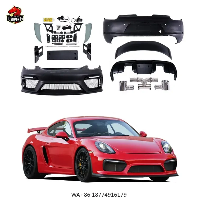 

Высокопроизводительный комплект Bodykit для 987, обновленный передний бампер в стиле GT4, спойлер заднего бампера, насадки на выхлопную трубу