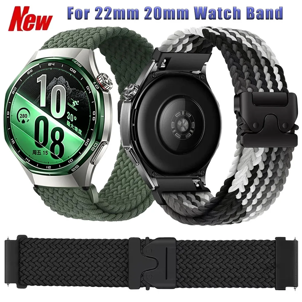 22mm 20mm Fallschirm-Schnallen-Nylonarmband für Huawei Watch GT7-6-5-4 46mm Geflochtenes Armband für Huawei Watch GT7-6-5 Pro GT Runner 2