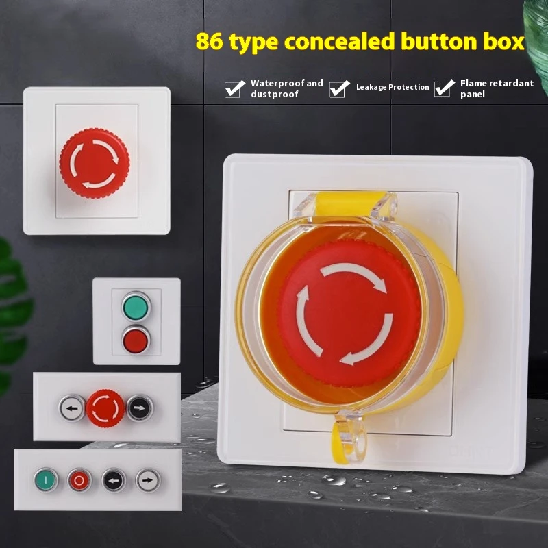 

86 Type Button Switch Control Box Industrial Switch Button Emergency Stop Indicator Light Start Stop Two Position Switch Box