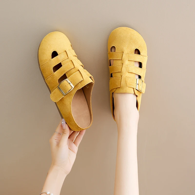 صنادل نسائية مصمم حذاء كاجوال الصيف جوفاء المنسوجة عظم السمك الأحذية الرومانية 2025 أحذية Birken الجديدة الصنادل الأكثر مبيعا