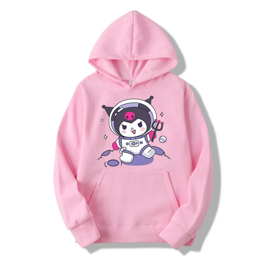 Kawaii Kuromi casual cute print unisex hoodie spring and autumn Sanrio cartoon casual sports street print hoodie