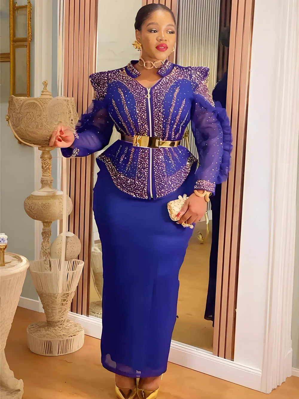 

Plus Size African Party Dresses for Women Dashiki Ankara Wedding Gown Outfits 2 Pieces Set Tops And Skirts Suits 2025 New Robes