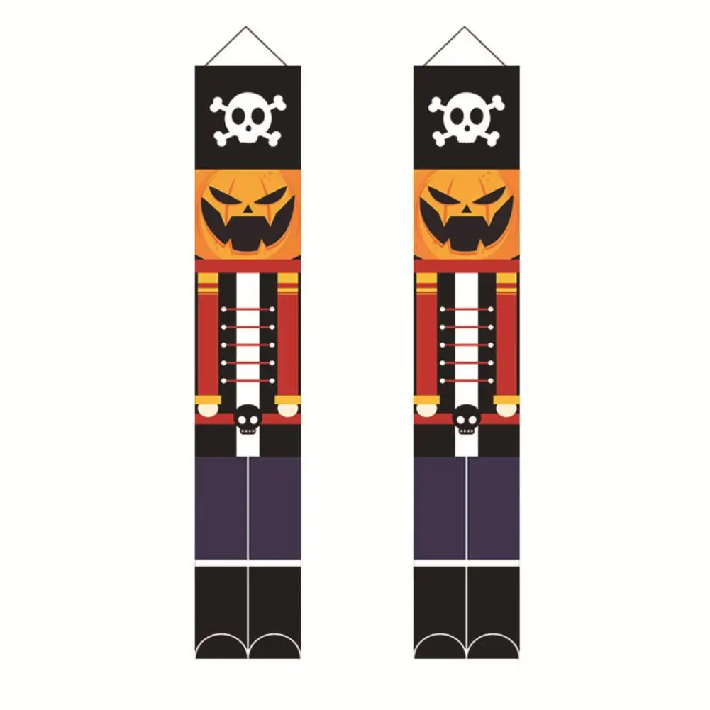 

High-quality Polyester Couplets Halloween Hanging Banners Spooky Halloween Pumpkin Skull Hanging Banners Festive for Holiday