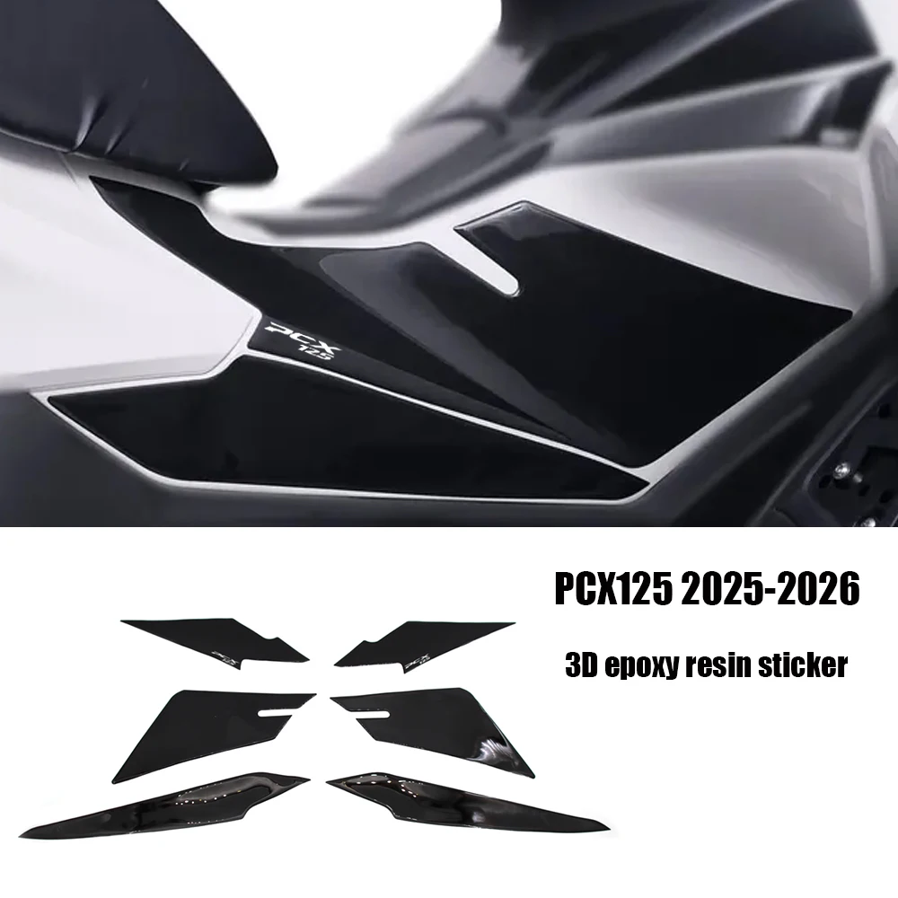 

For Honda PCX 125 PCX125 New Motorcycle side Foot Board black 3D epoxy resin sticker protection Stickers kit 2025-2026