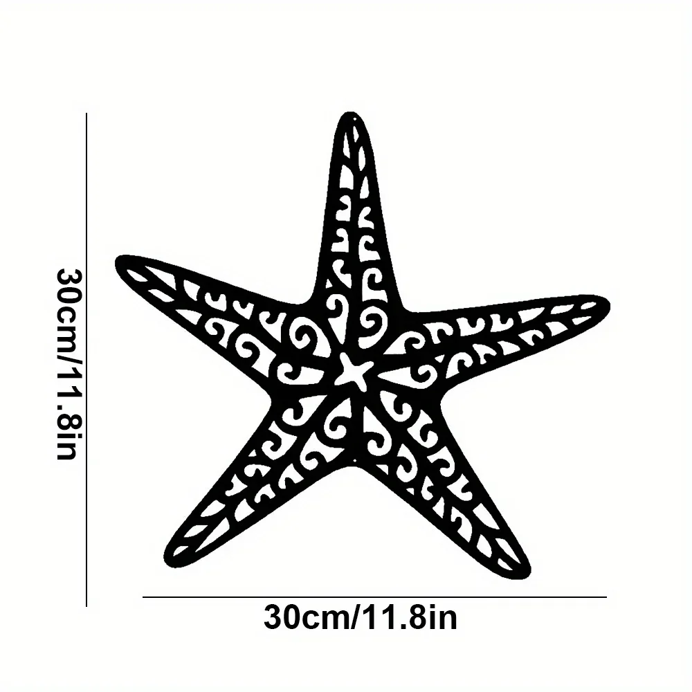 1pc Coastal Starfish Ocean Beach Metal Wall Art,Metal Wall Art Interior Decoration, Home Wall Hangings Home Decor