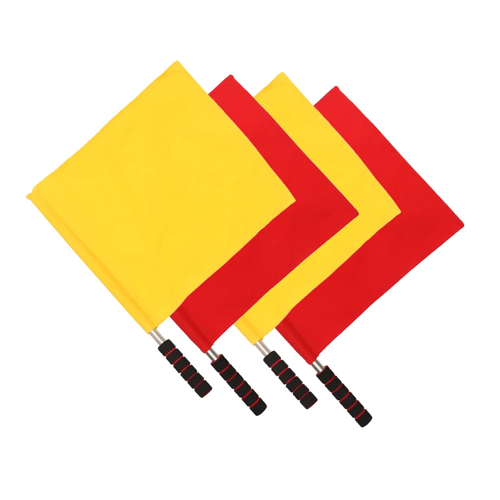 

4pcs Referee Signal High Visibility Lightweight Athletic Competition Volleyball Linesman Hand Flags Safety Warning Flag Match