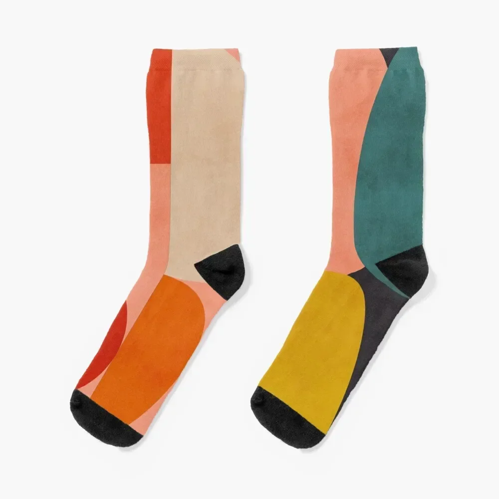 geometric shapes abstract 2 Socks christmass gift Wholesale gifts Socks Women's Men's