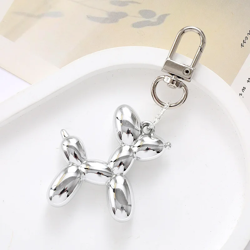 Creative Acrylic Balloon Dog Key Chain Phone Bag Pendant Keychain Sweet Hanging Decoration Fashion Cartoon Keys Car Accessories