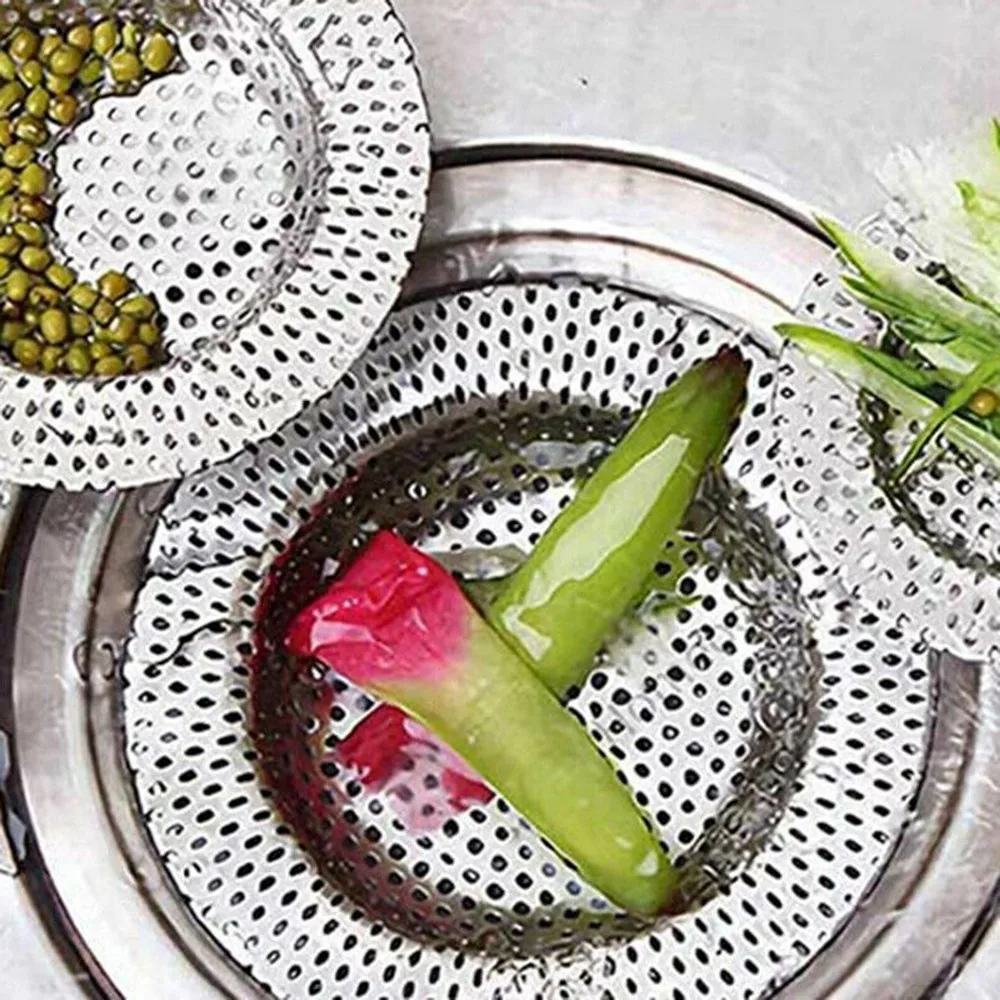 Kitchen Water Sink Filter Sink Mesh Strainer Kitchen Tool Stainless Steel Bathroom Floor Drain Cover Shower Hair Catche Stopper