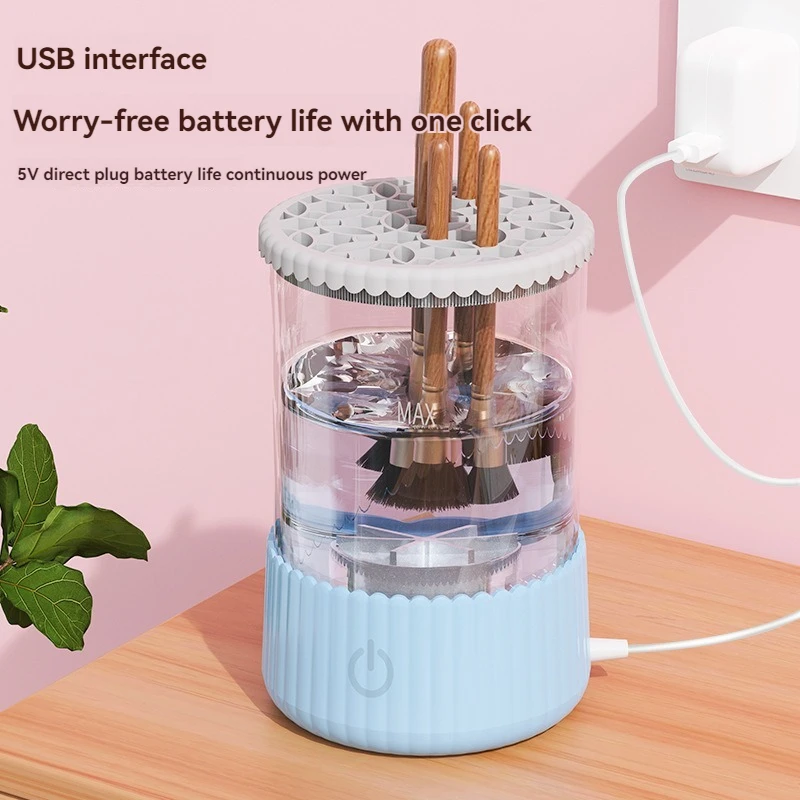 뜨거운 3 1 전기 메이크업 브러쉬 클리너 USB 플러그 휴대용 아이섀도 브러쉬 홀더 홀더 도구 및 건조기 미용 메이크업 도구