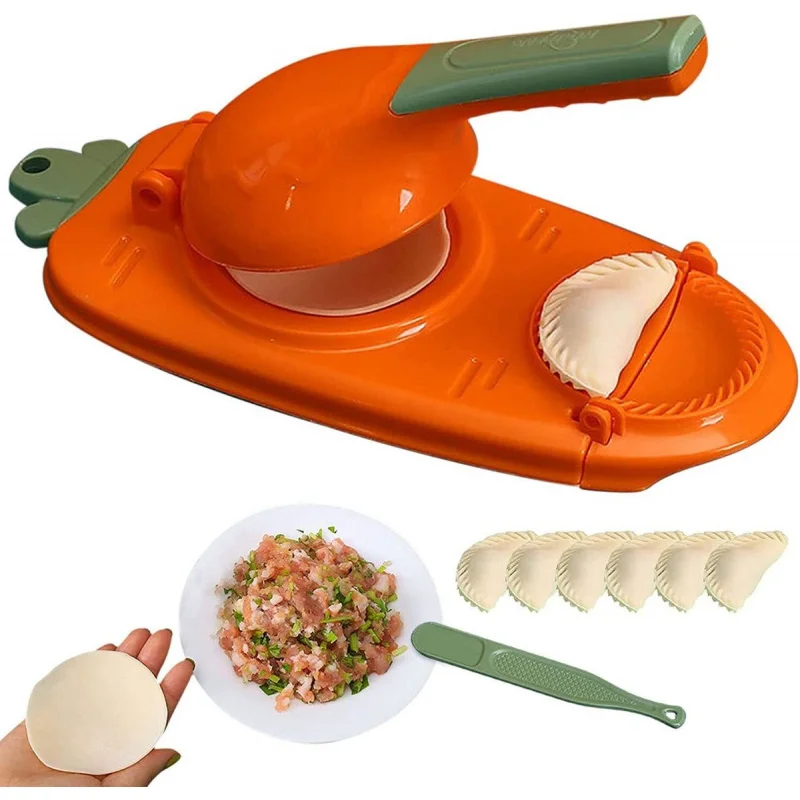 

Professional Manual Dough Press Machine 2-in-1 Dumpling Empanada Pastries Maker with Non-Stick Surface for Easy Homemade Cooking