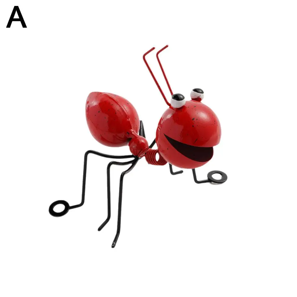 Estatua de hormiga de Arte de hierro para decoración de jardín, soporte de figura de hormiga para decoración de césped de patio al aire libre, escultura de hormiga, decoración de escritorio para el hogar, E4K3
