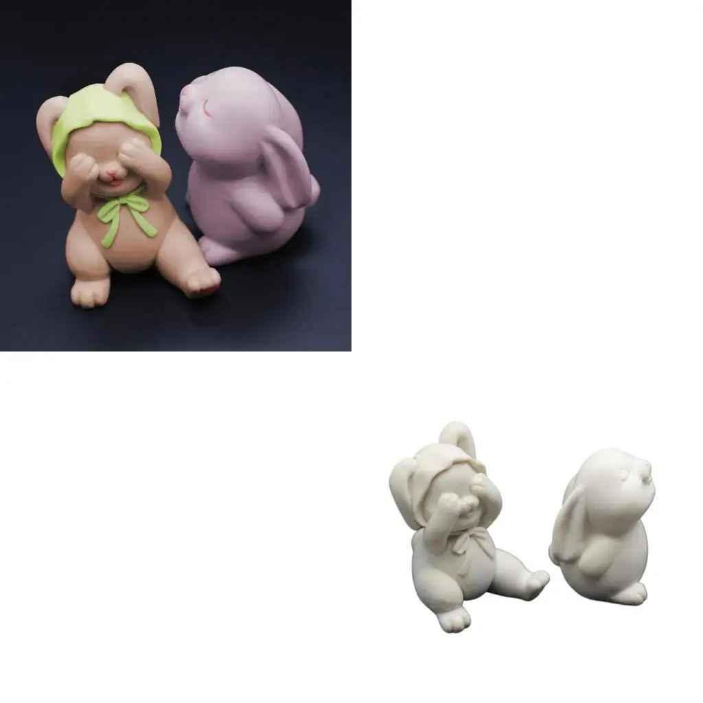 

9HJK Rogue-Rabbit Silicone Mold Squinting Rabbit Mold DIY Handmade Scented Mould Reusable Craft Tool