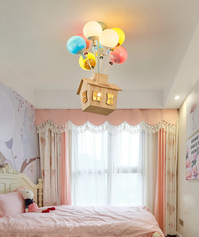 Modern Cartoon Balloon Ceiling Light Children Colored Glass Pendant Lamps Boys and Girls Room Bedroom Decoration LED Lights