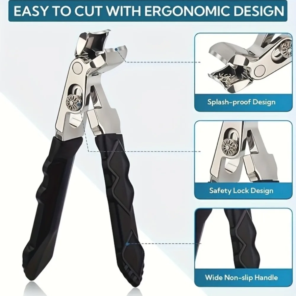 

​Anti Splash Nail Clippers Long Handle Professional Manicure Tool Stainless Steel Toenail Cutter with Wide Jaw Opening​ ﻿