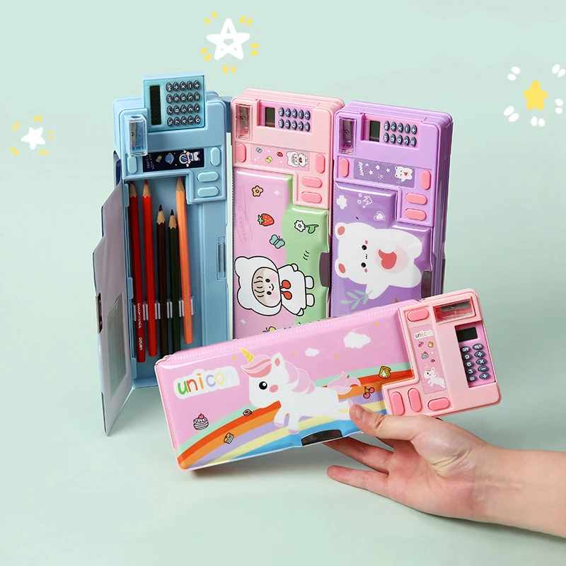 Large Capacity Fashion Pencil Case Creative Multifunctional Calculator Pencil Case Creative Cute Students Stationery Box Gifts