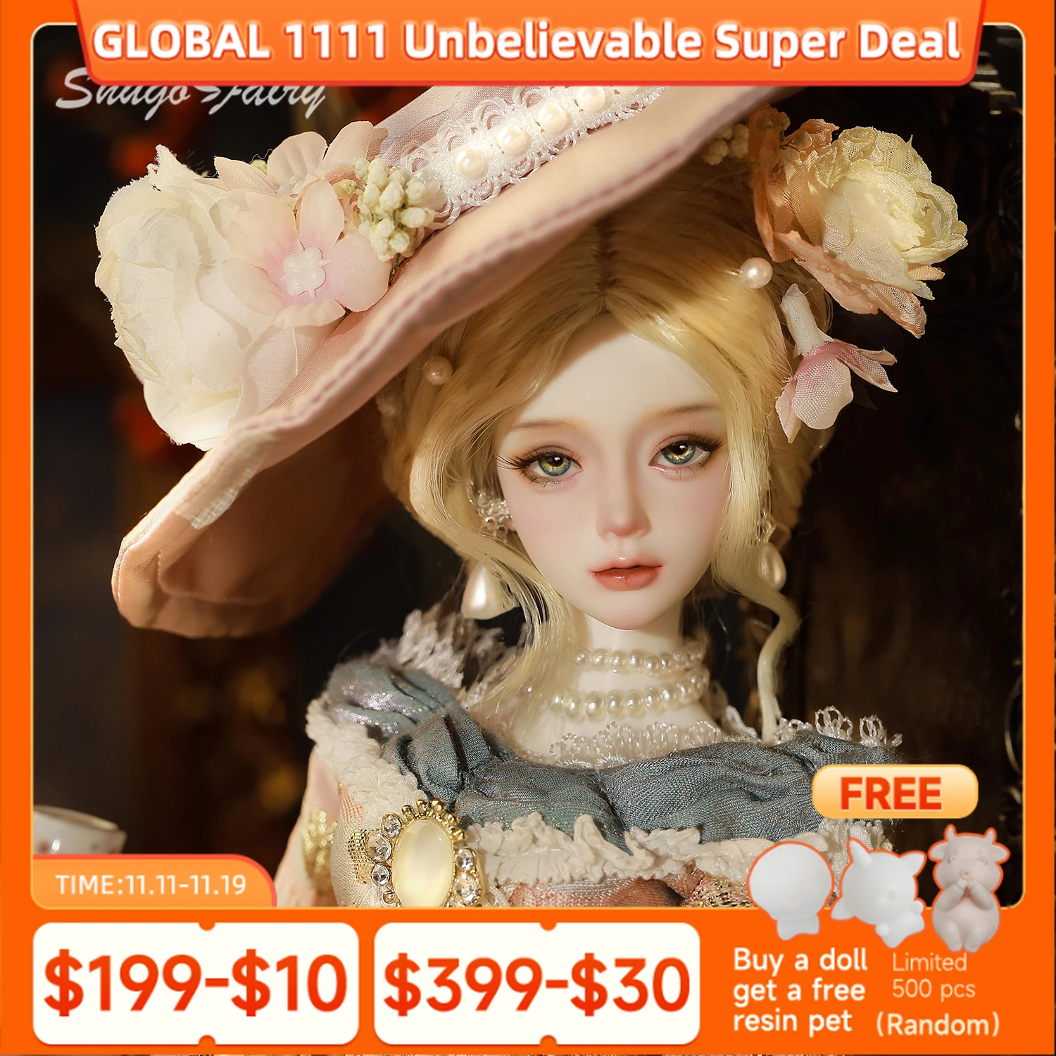 

Кукла BJD 1/4 Ариана, европейский дворец, стиль суда, одежда с тяжелыми деталями, шляпа, ShugaFairy, коллекция Peerless Belle, фигурка из смолы