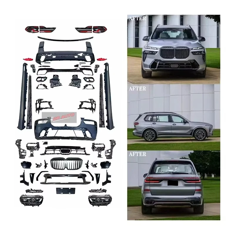 2018-2023 for X7 G07 New Body Kit with Front/Rear Bumpers Side Skirts Exhaust Lights-Bolt-On