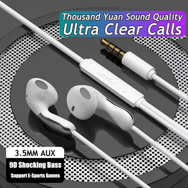 In-Ear Game Music Wired Earphone 3.5mm For Samsung Huawei Xiaomi iPad PC AUX/Type C HiFi Surround Heavy Bass With MIC Headsets