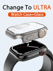 Glas PC feste Abdeckung für Apple Uhrengehäuse 44mm 40mm 45mm 41mm Aussehen Upgrade 49mm verwandeln sich in Ultra Iwatch Serie 8 7 6 5 se