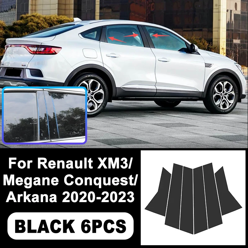 

For Renault XM3 Megane Conquest Arkana 2020-2023 B/C Pillar Stickers - PC Window Decorative Trim for Middle Pillar,Car Accessory