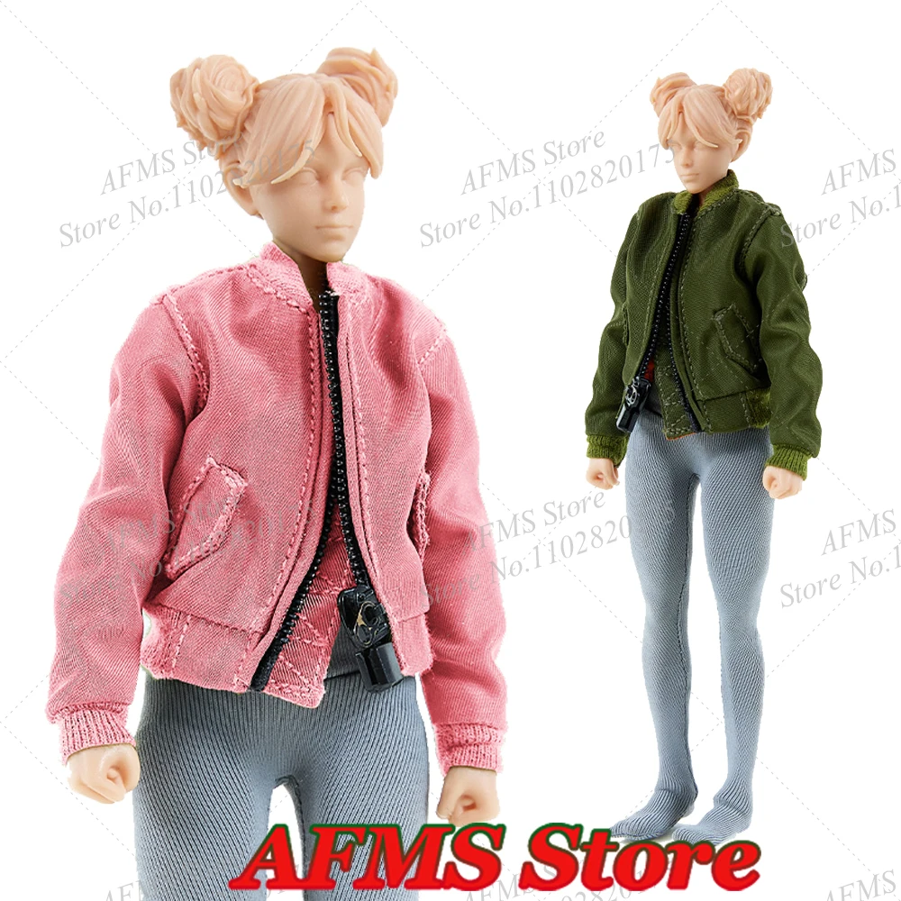 

1/12 Scale Collectible Figure Stand Up Collar Zipper Jacket Tight Elastic Leggings Fit 6" Women Soldier Action Figure Body