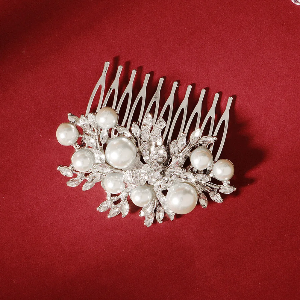 

Retro Pearl Hair Comb Bridal Prom Wedding Hairpin Alloy Headdress Miss Headpiece