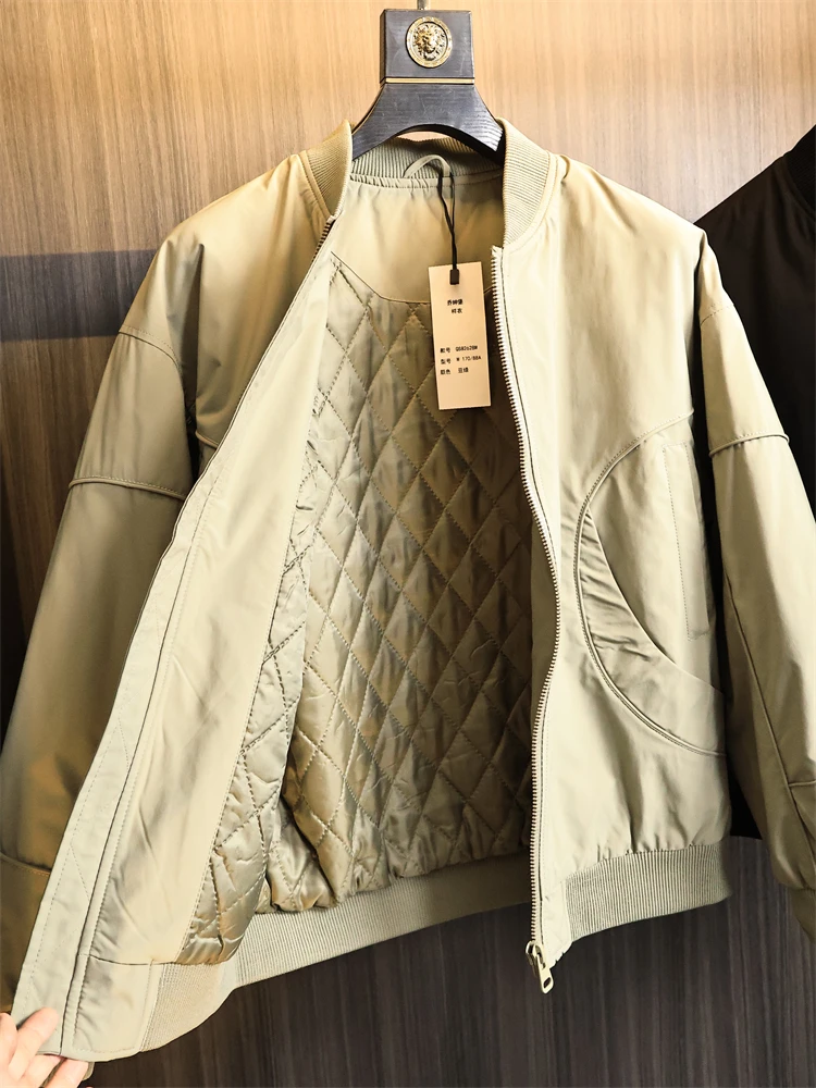 

Retro American Flight High Density Shuttle Weave Ball Collar Cotton Jacket Men's Winter Warm Stylish City Fashion Coat
