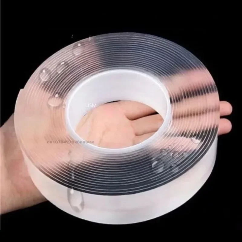 Nano Double-Sided Adhesive Tape Extra Strong Waterproof Sealing Masking Tape Traceless Strip Reusable Bathroom Tape Tools