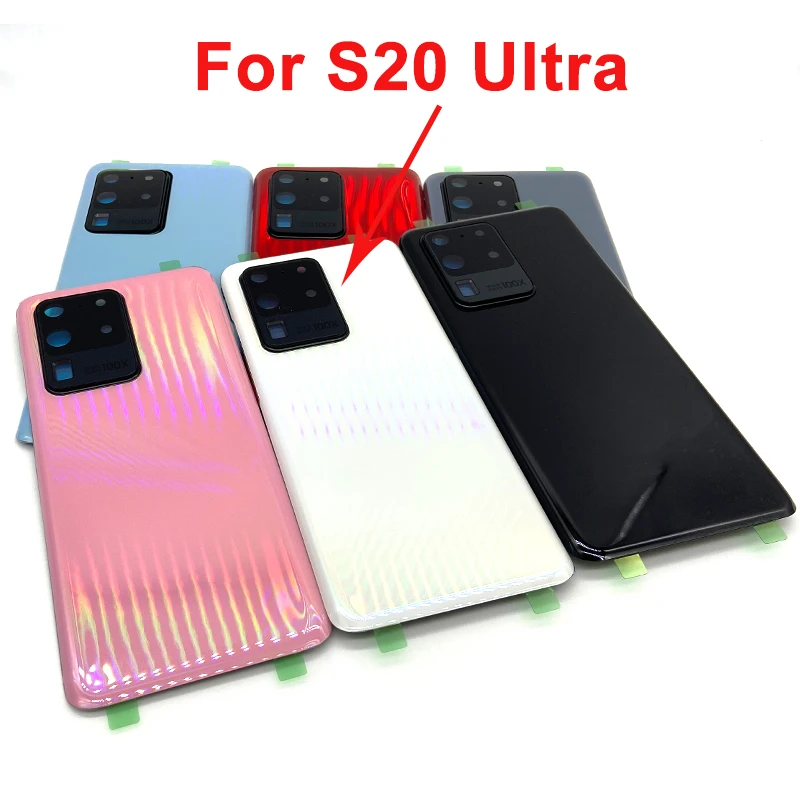 For Samsung Galaxy S20 Ultra S20+ Battery Back Cover Glass Panel Rear Door Housing Case With Camera Lens For S20 Plus S20Plus