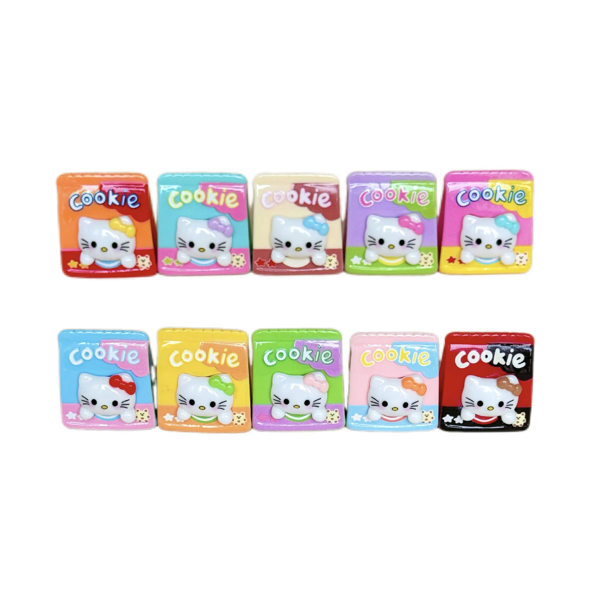 10 szt. Anime Figurki Hello Kitty Kreatywne DIY Ozdoby z Żywicy Rękodzieło Ekskluzywne Dekoracje na Biurko na Prezenty Świąteczne