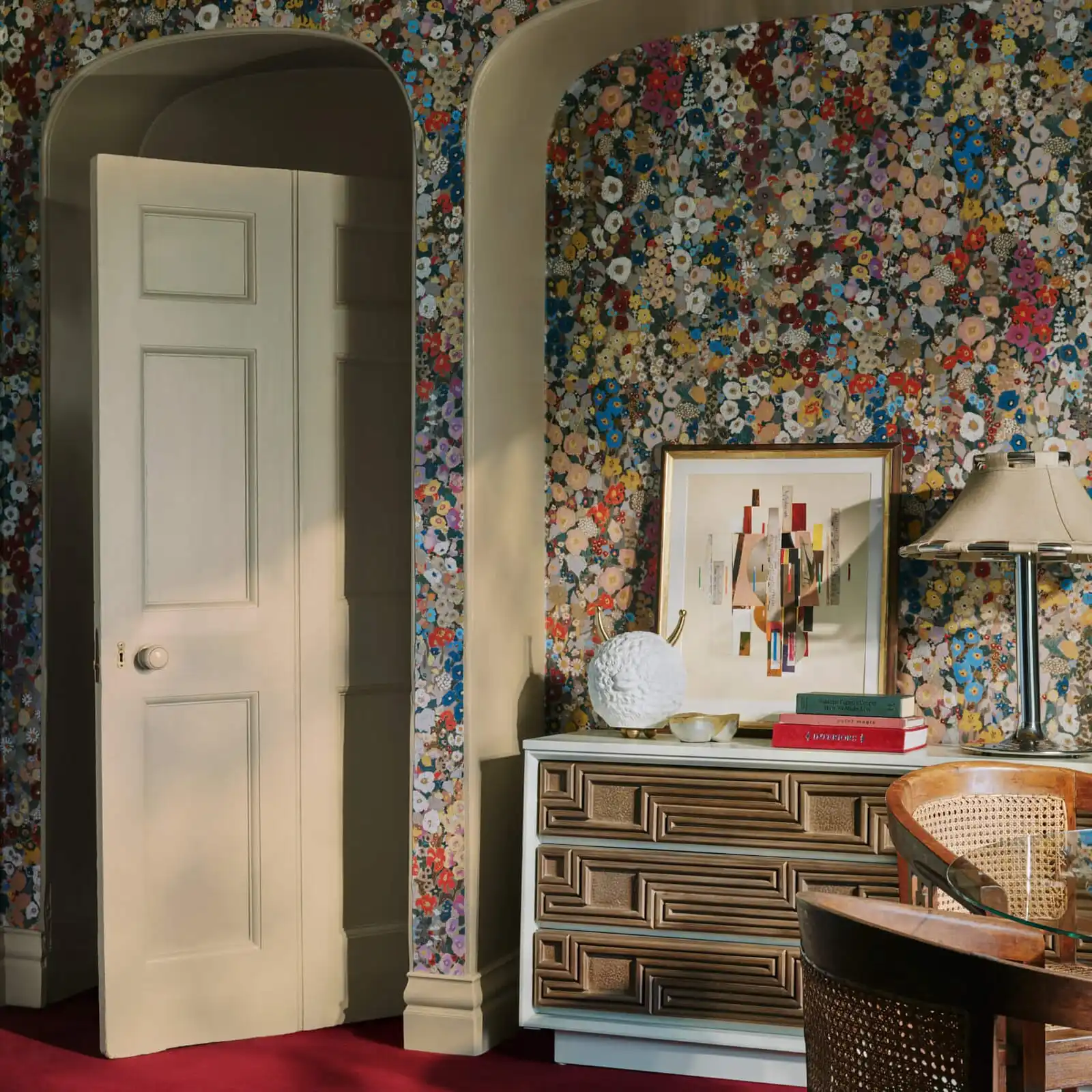 Maßgeschneiderte Tapete, handbemalte Vintage-Tapete mit Blumenmuster, Heimdekoration, bemalte Blumen, Wohnzimmer, Schlafzimmer, 3D-Wandbilder