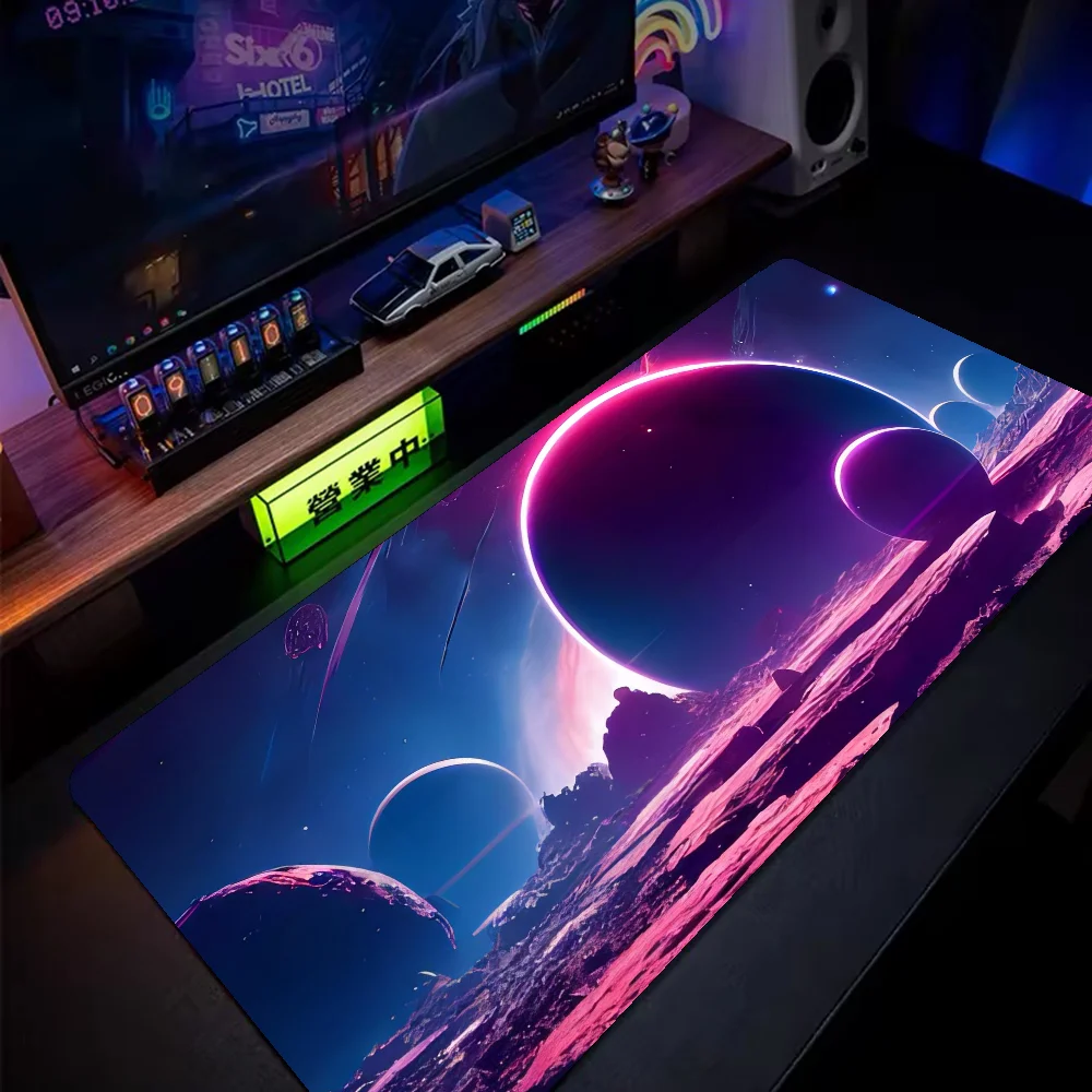 Yzuoan Earth Space Mousepad Mouse Mat Desk Mat Large Gaming Accessories Prime Gaming XXL Keyboard Pad