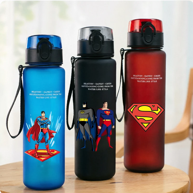 650ml Supermans Sports Water Bottle Women Men Motivational Leak Proof Portable Reusable Cup Outdoor Travel Gym Jugs Gift 1PCS