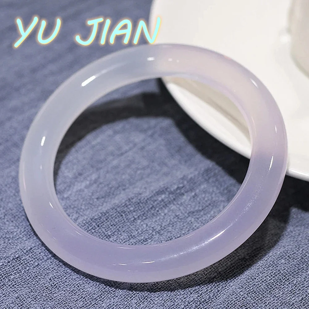 NEW Hot Selling A Grade Jade Ice-through Fine Ice Violet Elegant Charming Bangle Round Bracelet Perfect Handring Jewelry