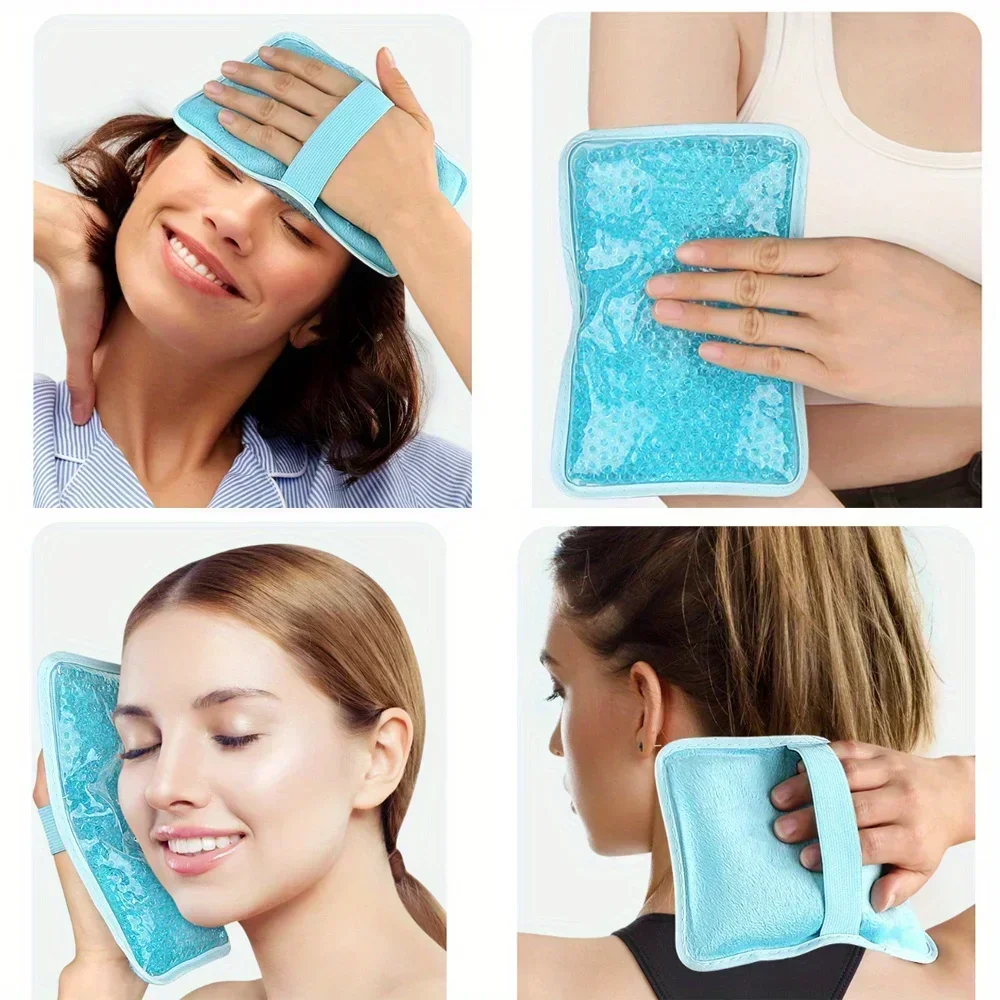 Gel Beads Ice Pack Ice Bag with Strap Reusable Hot & Cold Pack Compress for Knee Shoulder Face Skin Care Pads Eye Mask