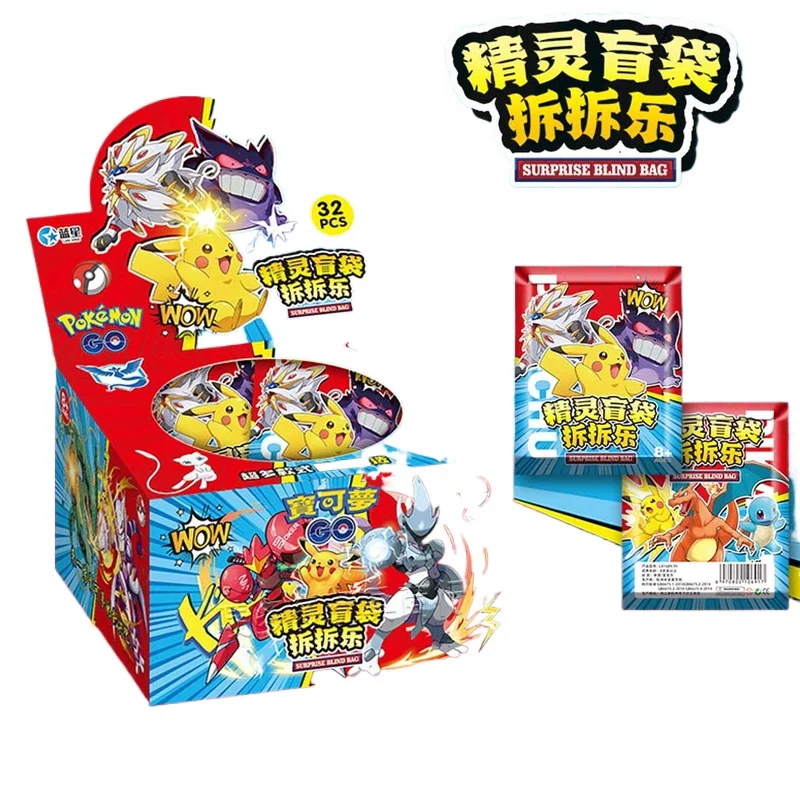 

PKM Anime 32/16pcs Set Pokemon Figures Blind Bag Box Acrylic Pendant Keychain Hanging Decoration Children Toy Peripherals Gift