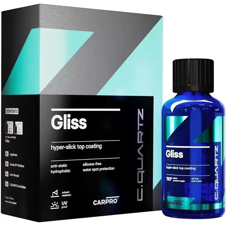 CARPRO Gliss 50ml Kit Ceramic Coating for Car Hyper Smooth Hydrophobic Nano Top-Coat with Microfiber Applicators Repels Oil,Dirt