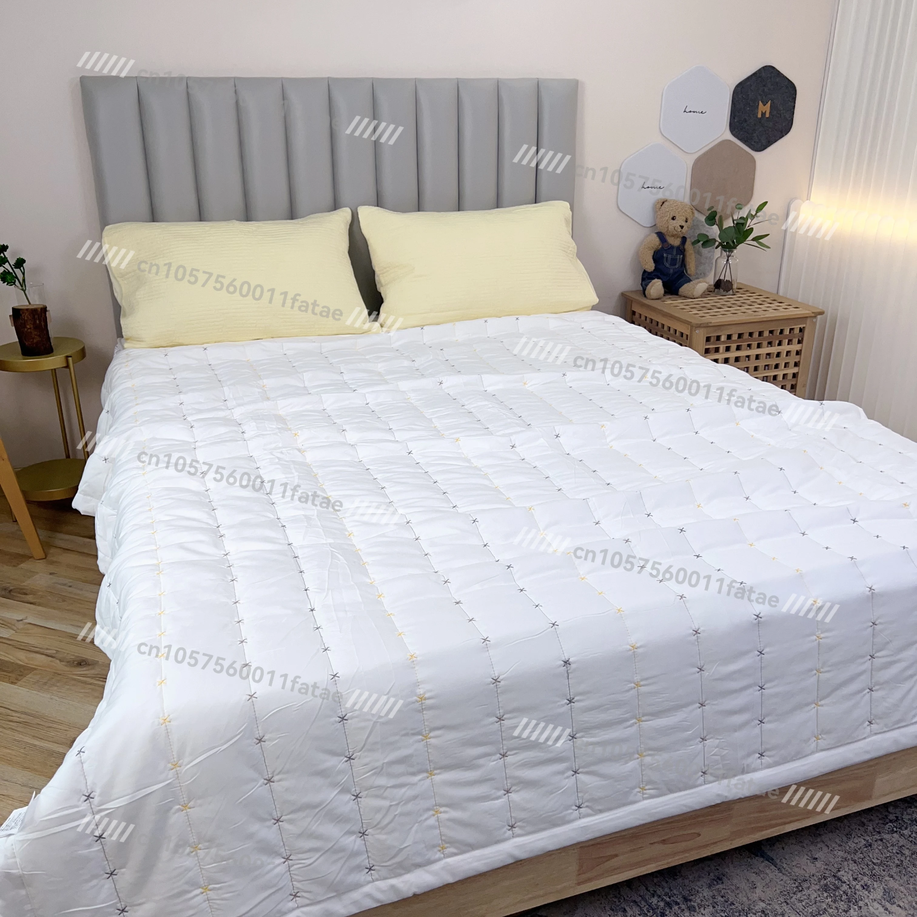 لحاف بسيط بلون سادة للفصول الأربعة، لحاف مريح، ناعم وصديق للبشرة، لحاف منزلي مزدوج #5