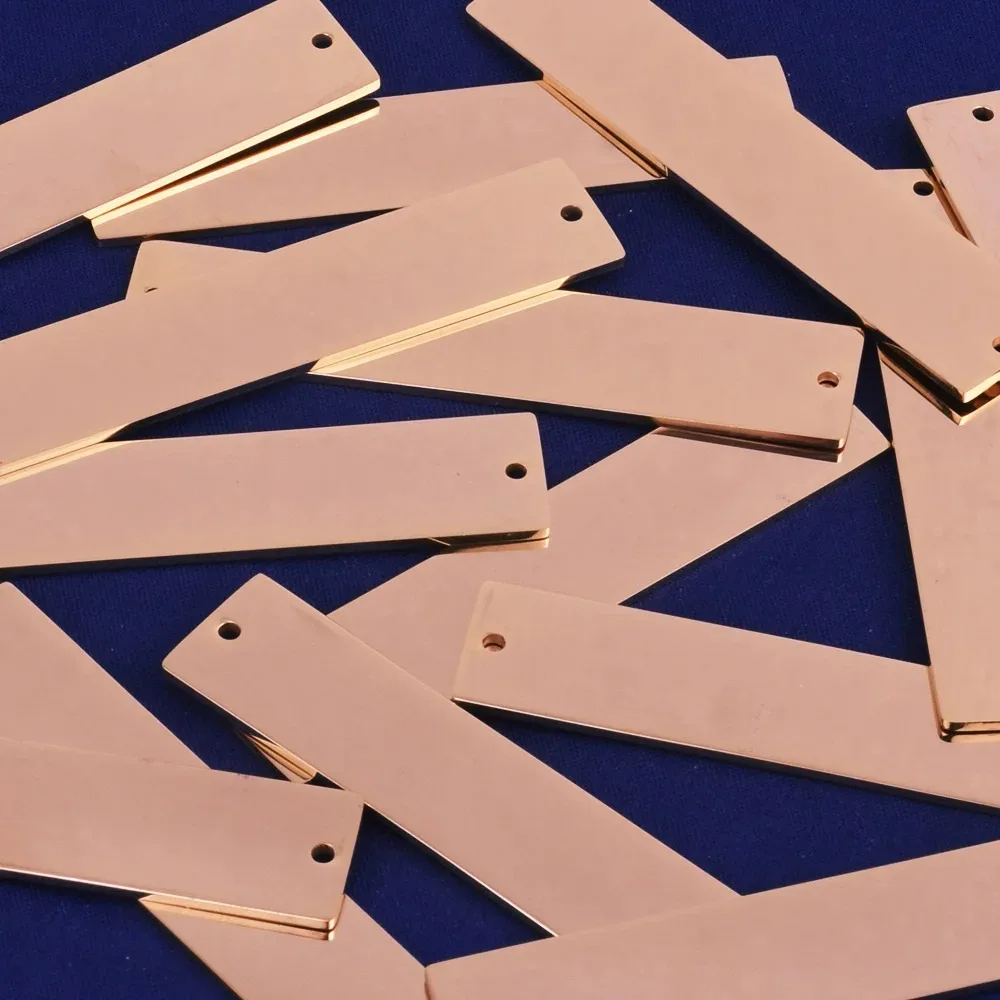 10pcs Stainless Steel Stamping Blanks,Gold Bar Pendant,1/2*2 1/4''(12*56mm) 18 Gauges,Initial Necklace,Personalized bar Necklace