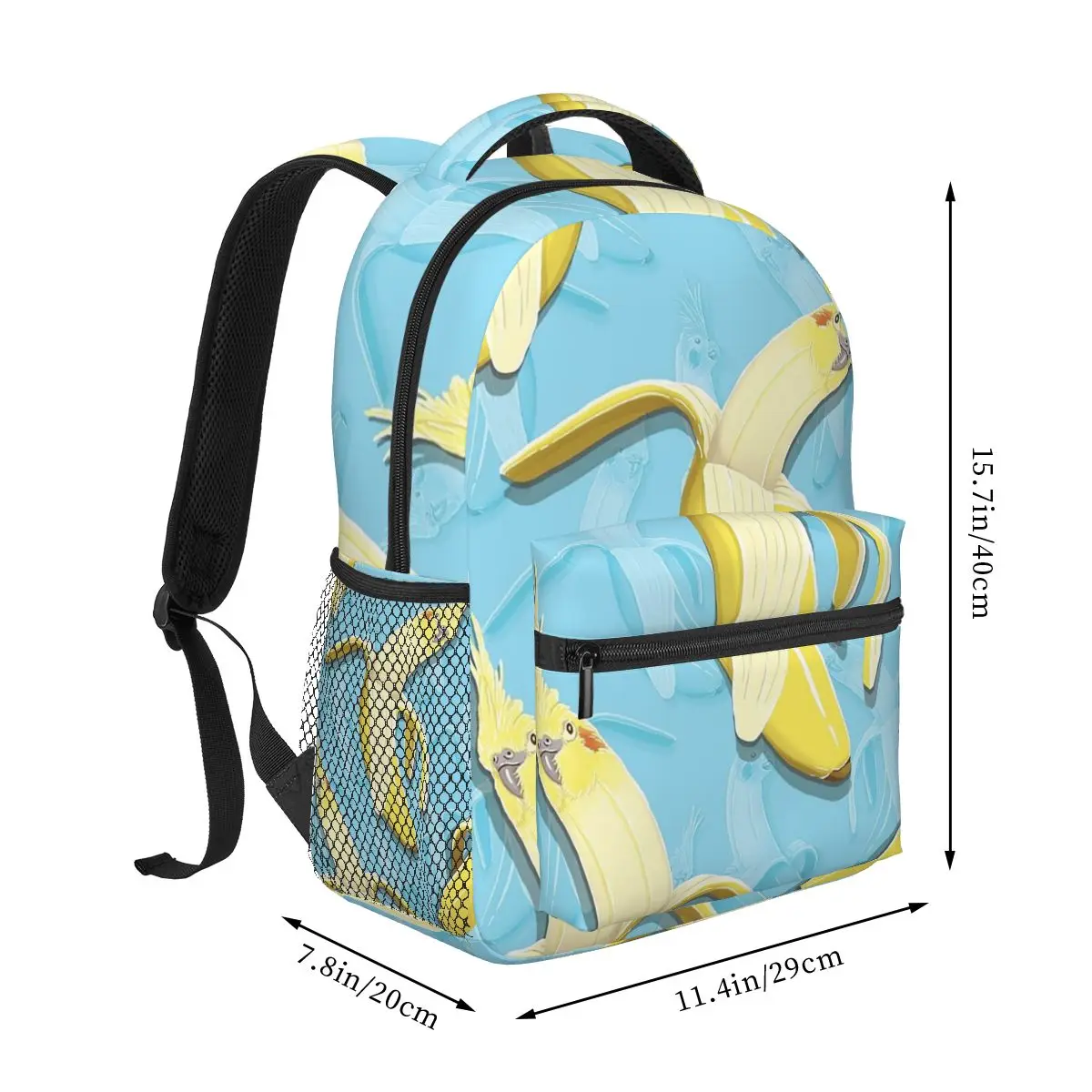 Bananaaaa! - Cockatiel Banana Pattern Backpacks Boys Girls Bookbag Children School Bags Cartoon Laptop Rucksack Shoulder Bag